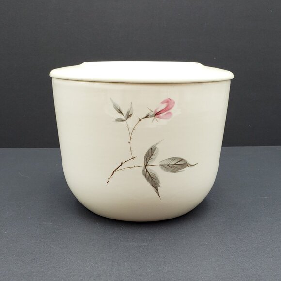 Universal Ballerina Rosette Refrigerator Jar Pink Rose Lidded Bowl Canister - Picture 2 of 11